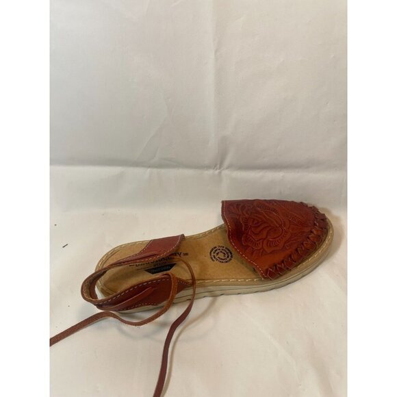 Segura Shy lace up  tooled leather sandal Boho  size 6 - Picture 13 of 13